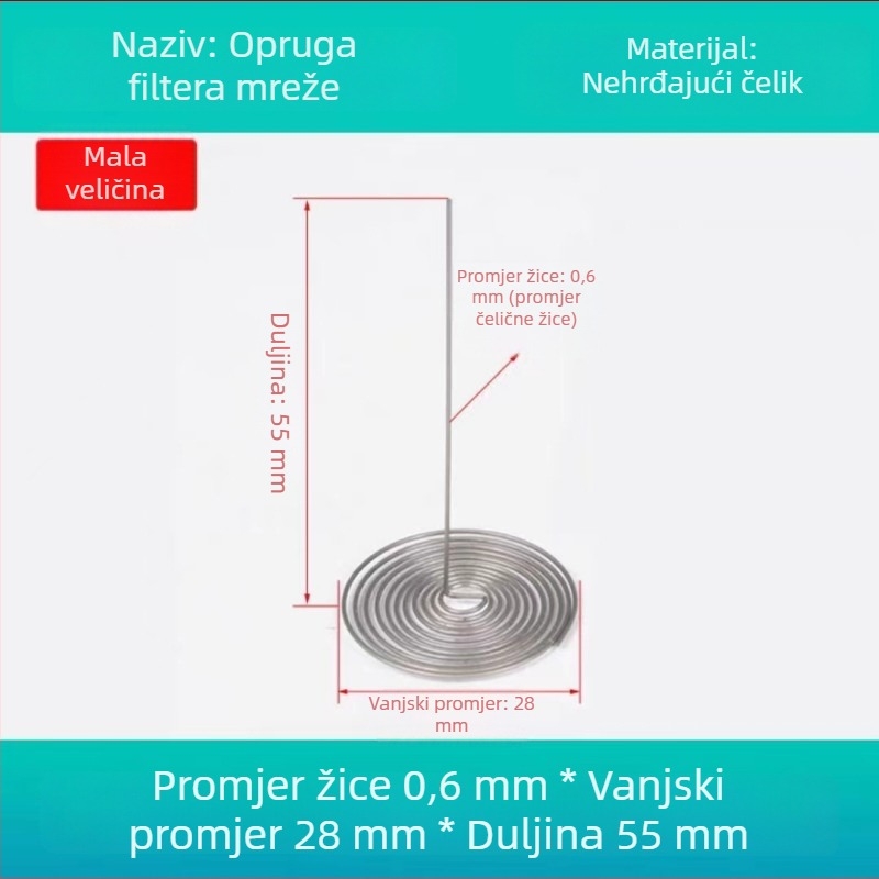 Nerđajući čelični filter za izljev čajnika, čajni infuzor s opružnim mehanizmom