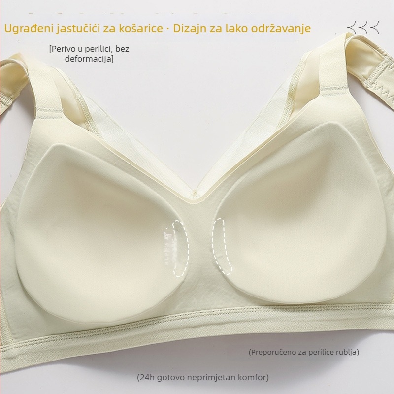 Joyful Bešavna grudnjica s širokim trakama, čipkasta svila, lijep stražnji dio, bez metalnih kostiju, push-up, udobna i prozračna