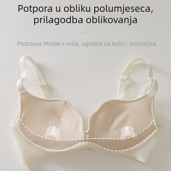 Modalni push-up grudnjak za male grudi, bezšivan, prozračan mrežasti materijal, 3D oblikovanje dekolta