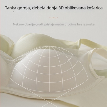 Modalni push-up grudnjak za male grudi, bezšivan, prozračan mrežasti materijal, 3D oblikovanje dekolta