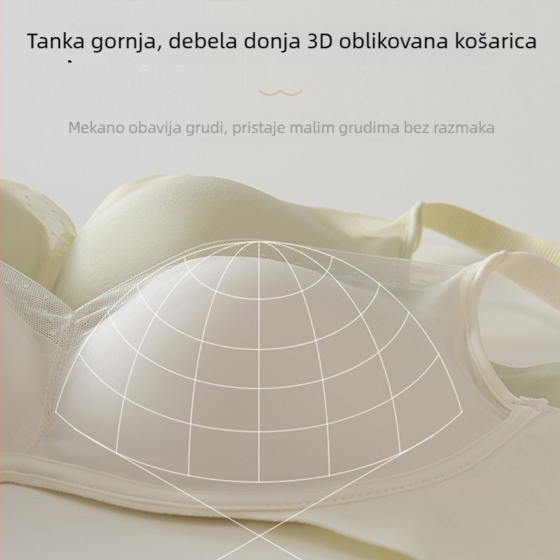 Modalni push-up grudnjak za male grudi, bezšivan, prozračan mrežasti materijal, 3D oblikovanje dekolta