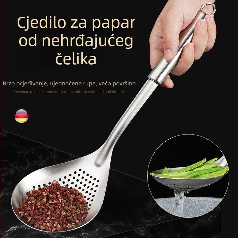 Nerđajući čelik, velika mrežasta žlica-sito za rezance i knedle, debeli kuhinjski filter za prženje