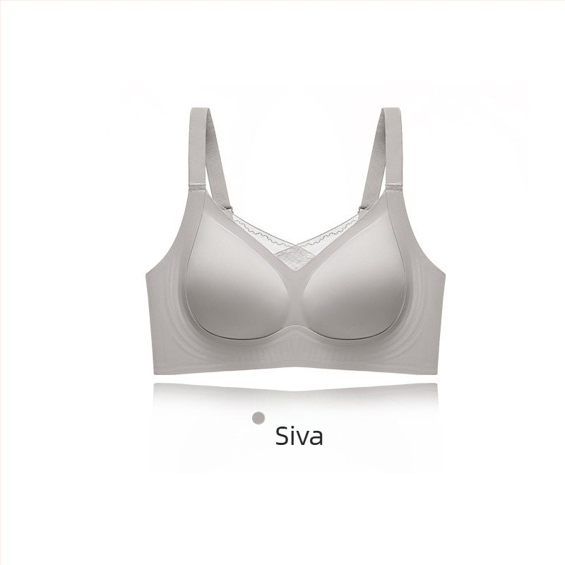 036 Jednodijelni grudnjak bez žice od latexnih čašica, sjajan glatki dizajn, tan leđa od svilenog satena, bez šavova, seksi