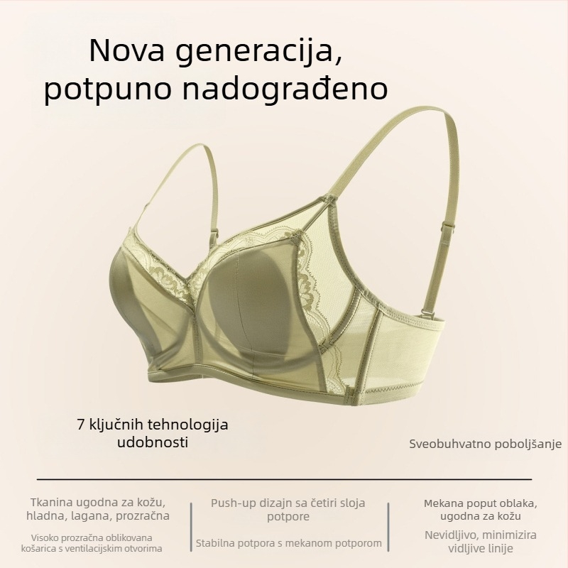 Francuski stil čipkaste ženske grudnjaka, lagani, košarice s oblikom zečjih ušiju, oblikovanje tijela