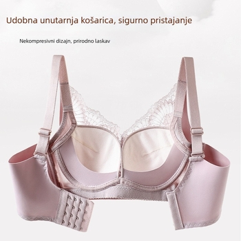 Nova luksuzna čipkasta grudnjak bez žice, mekano oblikovanje, bočna podrška, podesive naramenice