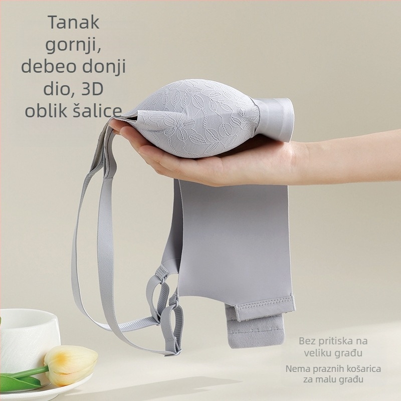 Ženski grudnjak bez žice, s košaricama 3/4, mekana potpora, podstava od mulberry svile
