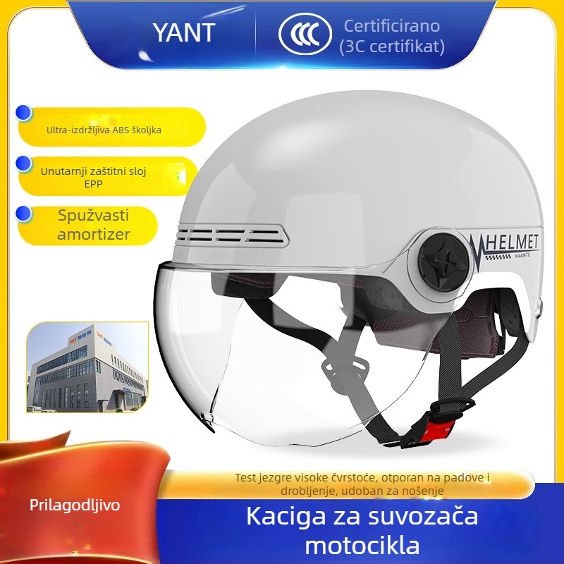 Eucalyptus 3C certificirani polu-šlem za električne motocikle, unisex, sve sezone, gradska vožnja
