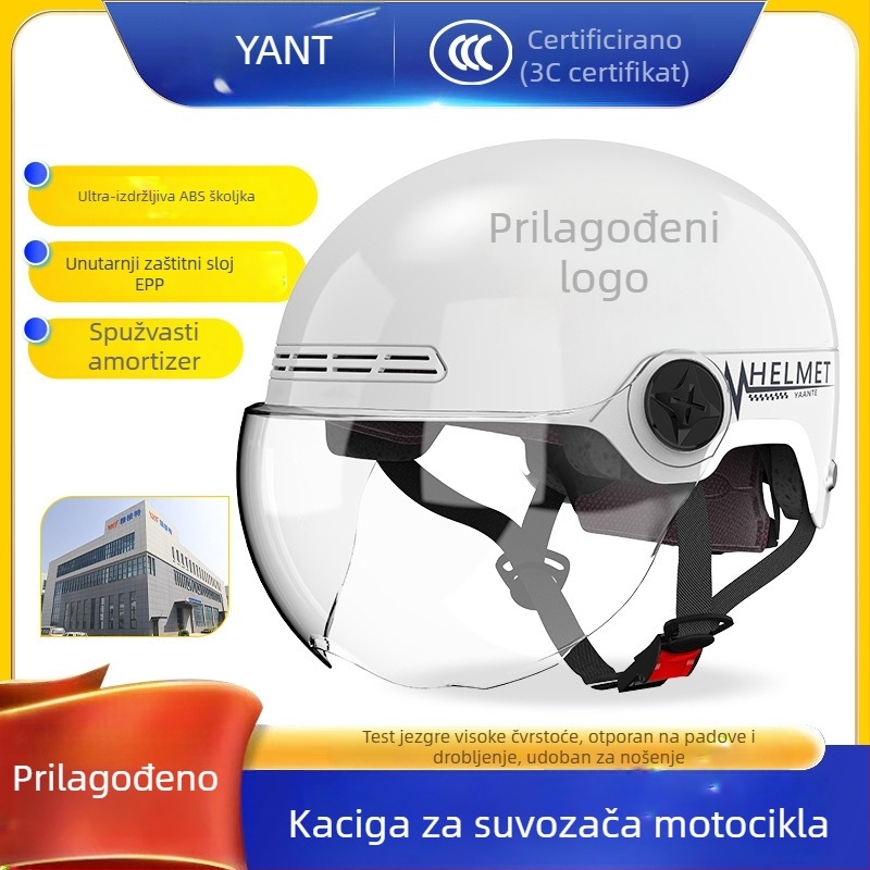 Eucalyptus 3C certificirani polu-šlem za električne motocikle, unisex, sve sezone, gradska vožnja