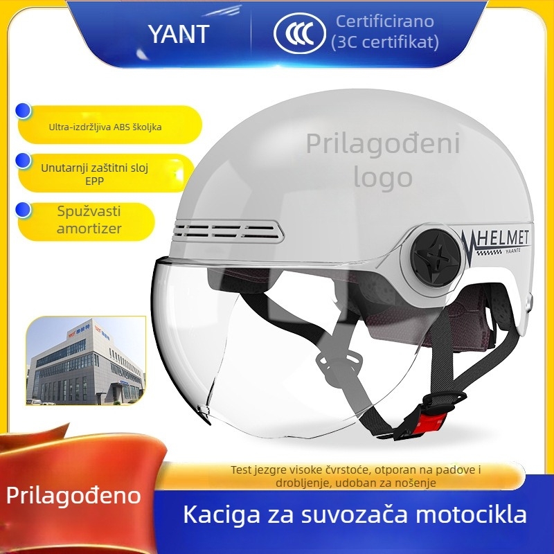 Eucalyptus 3C certificirani polu-šlem za električne motocikle, unisex, sve sezone, gradska vožnja