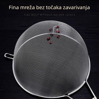 Filter za ulje od nehrđajućeg čelika 304 s drvenom ručkom, ultra-fino sito za prženje