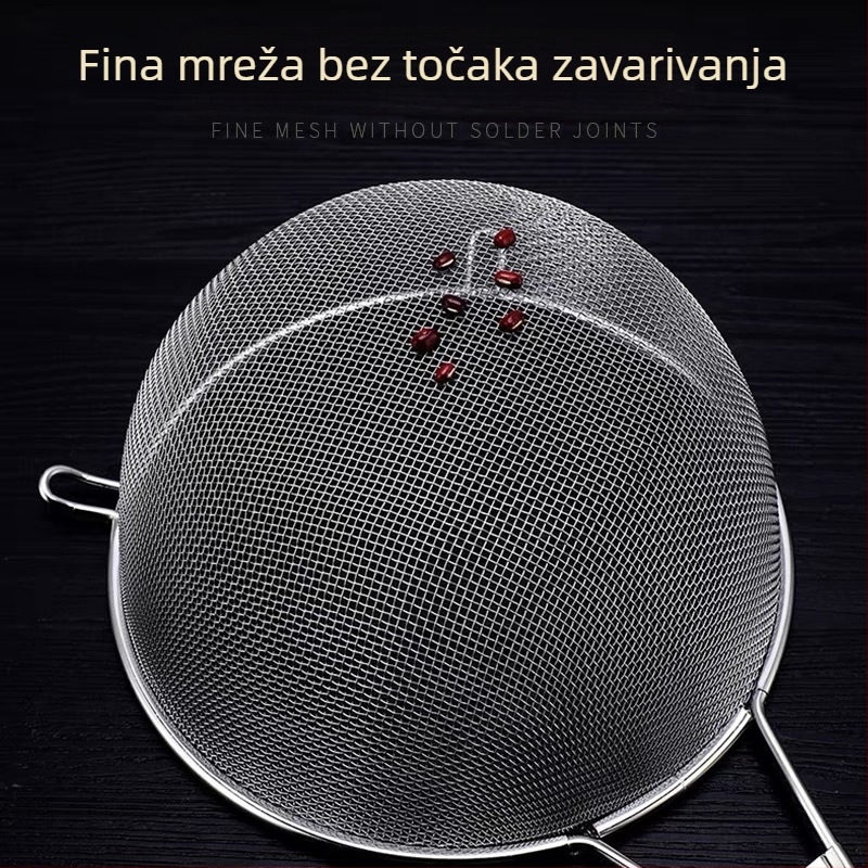 Filter za ulje od nehrđajućeg čelika 304 s drvenom ručkom, ultra-fino sito za prženje