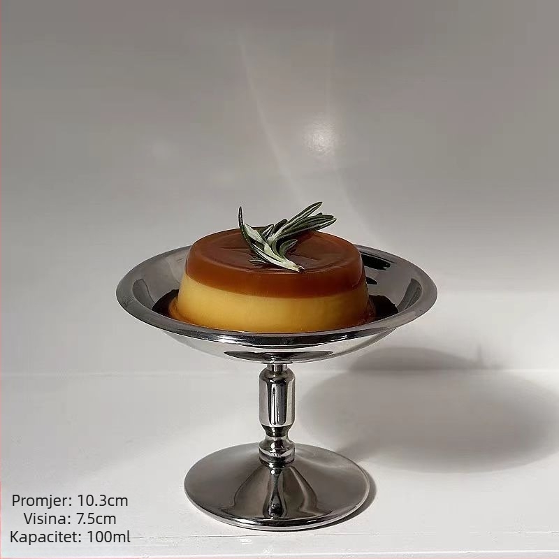 Nordijski stil čaša s podnožem od nehrđajućeg čelika 304, za puding, deserte i sladoled (101–200 ml)