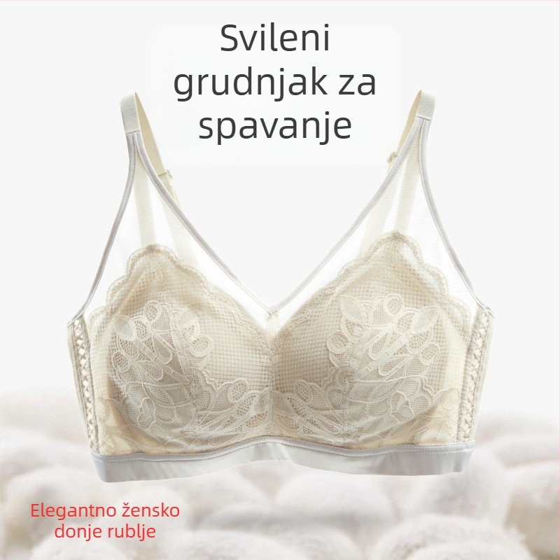 Svileno donje rublje za žene velikih veličina, vizualno smanjuje velike grudi, skuplja i podupire, bez žica, ugodna koži, smanjuje bočne prsa, noćni grudnjak