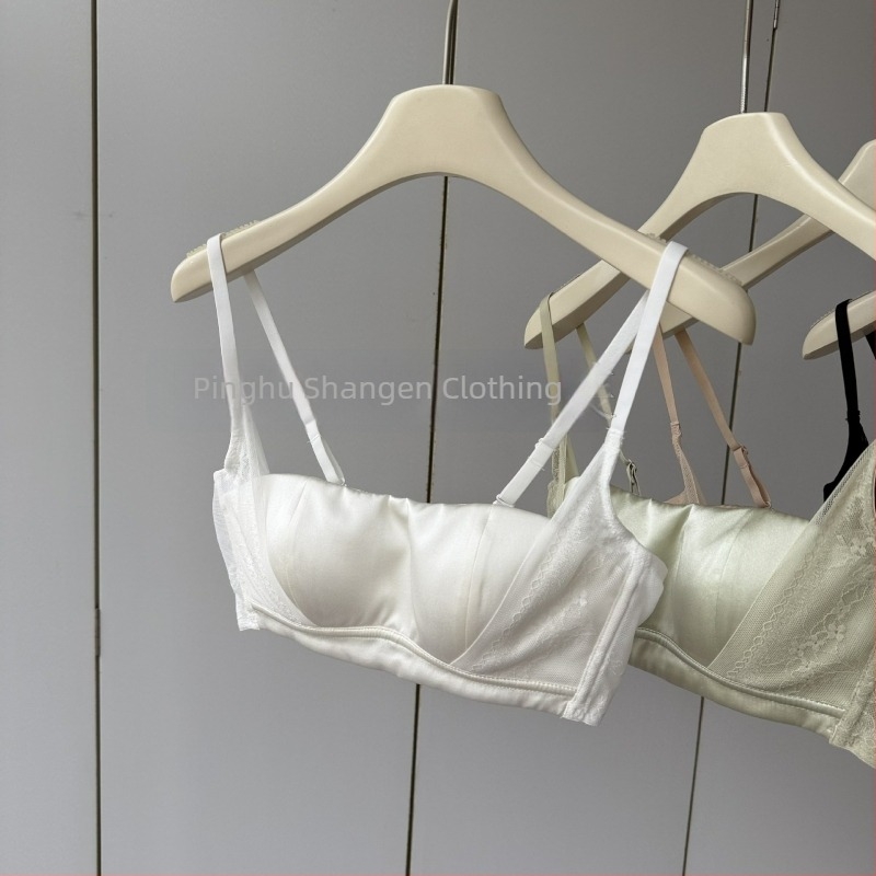 Strapless grudnjak od svile 16 momme, ravni dekolte s čipkastim obrubom, podesiv, bez žice