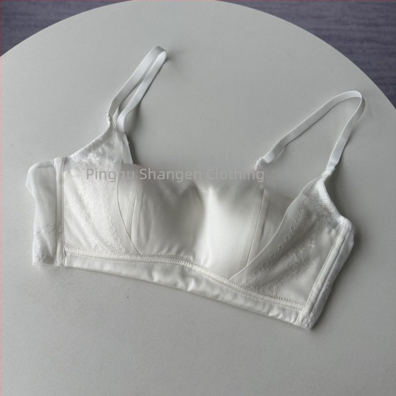 Strapless grudnjak od svile 16 momme, ravni dekolte s čipkastim obrubom, podesiv, bez žice