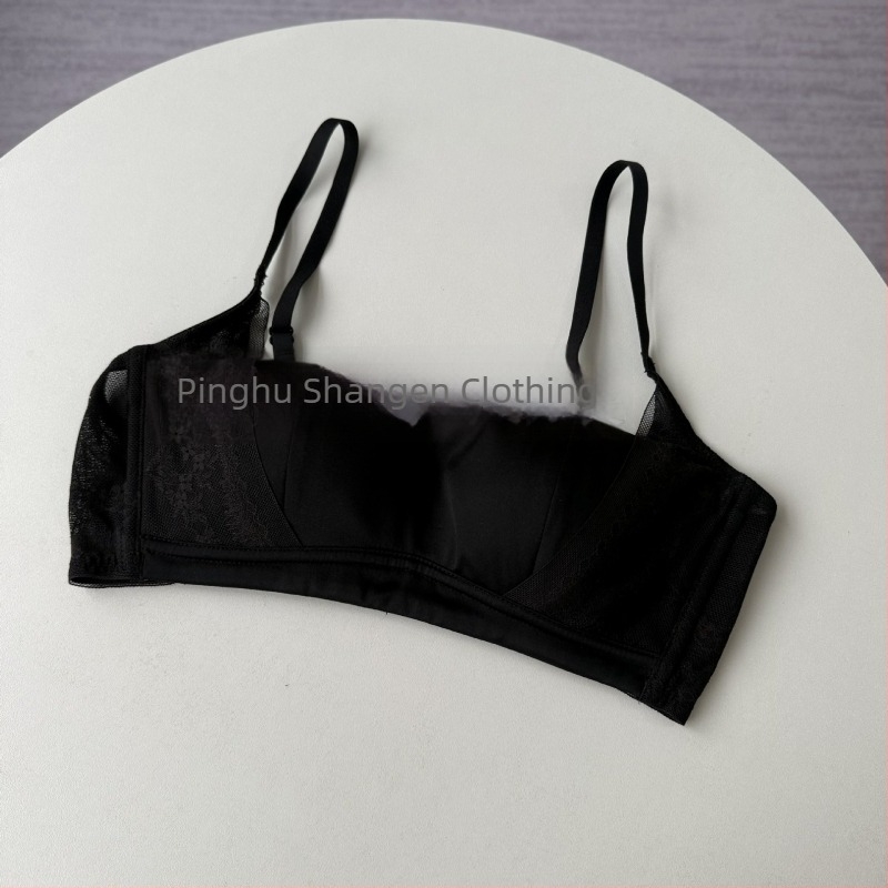 Strapless grudnjak od svile 16 momme, ravni dekolte s čipkastim obrubom, podesiv, bez žice
