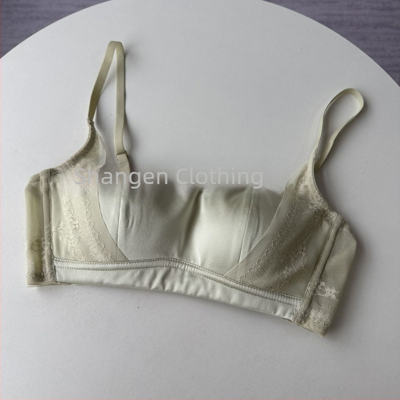 Strapless grudnjak od svile 16 momme, ravni dekolte s čipkastim obrubom, podesiv, bez žice