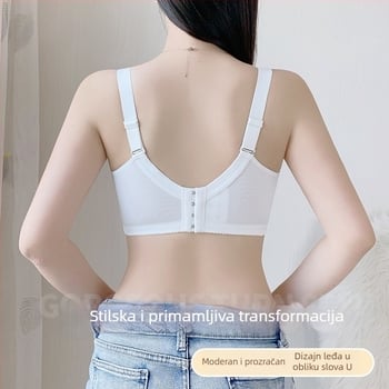 Seksi čipkasti push-up grudnjak s kupom u obliku zečjih ušiju, koži prihvatljiva podstava od svile mulberije, lagan i bez šavova