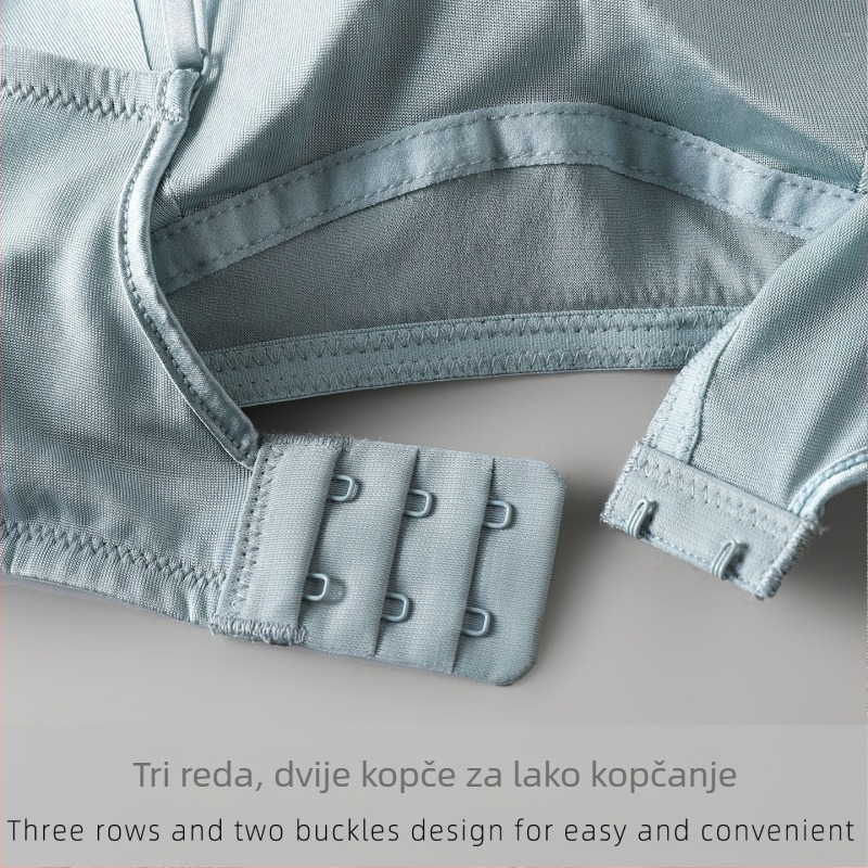 Luksuzni bezzračunski grudnjak od svile Mulberry s perl satenskim izgledom, nježan prema koži, prozračan, tanak, bez žica, stražnji dio u obliku slova U
