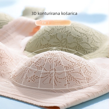 Čipkasti grudnjak od Mulberry svile, nježno podizanje, bez žice, bočna podrška, bešivan, udoban.