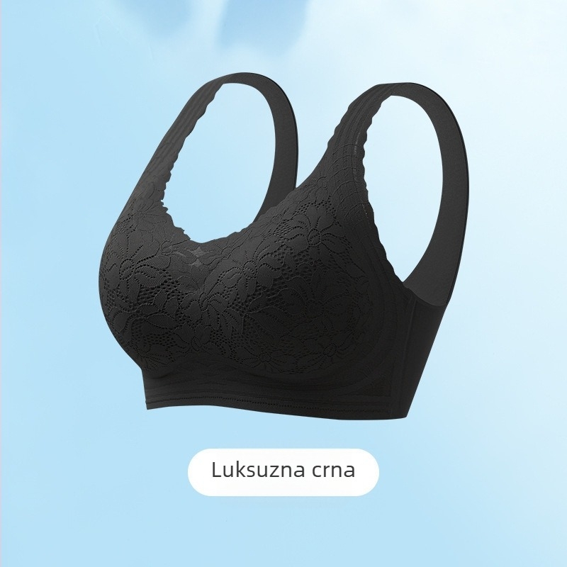 Čipkasti grudnjak od Mulberry svile, nježno podizanje, bez žice, bočna podrška, bešivan, udoban.
