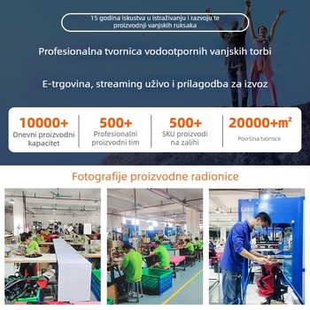 Vodootporan ruksak za biciklizam s velikim kapacitetom 20–35 L, odjeljak za suhe i mokre predmete, TPU vodootporan zatvarač