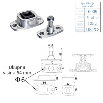 Aluminijski opružni za vrata za kombi, otporan na koroziju, novi model visoke izdržljivosti