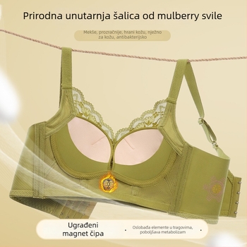 Sutien za oblikovanje s čipkom za žene, push-up, protiv opuštanja, podesiv, podstava od mulberry svile