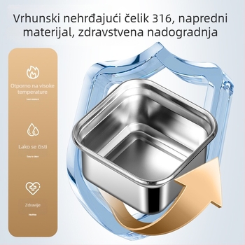 Spremnik od nehrđajućeg čelika s vakuumom za očuvanje svježine, ojačani, veliki kapacitet, kutija za ručak, čuvanje u hladnjaku, zatvorena