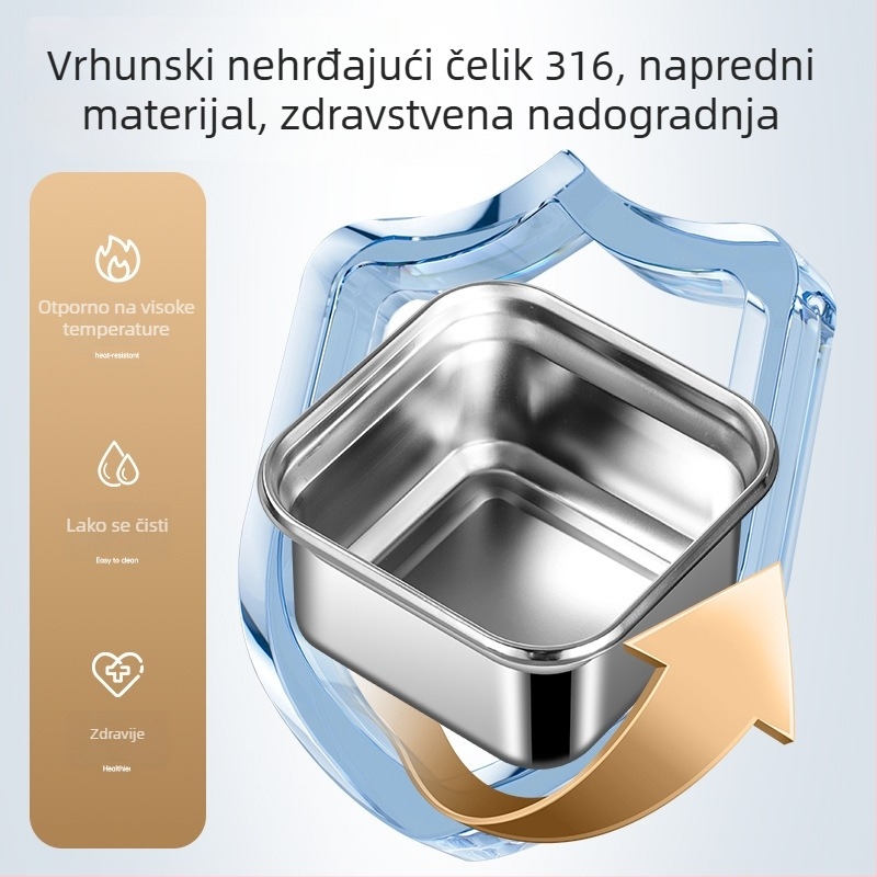 Spremnik od nehrđajućeg čelika s vakuumom za očuvanje svježine, ojačani, veliki kapacitet, kutija za ručak, čuvanje u hladnjaku, zatvorena