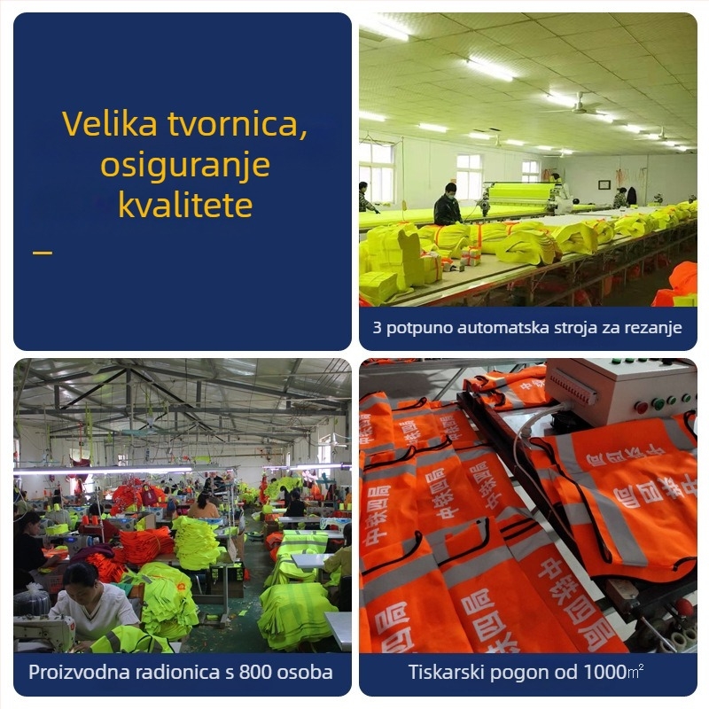 GS-09 vesta s više džepova, visoke vidljivosti i reflektirajuća mrežasta za gradilište, službu i vožnju