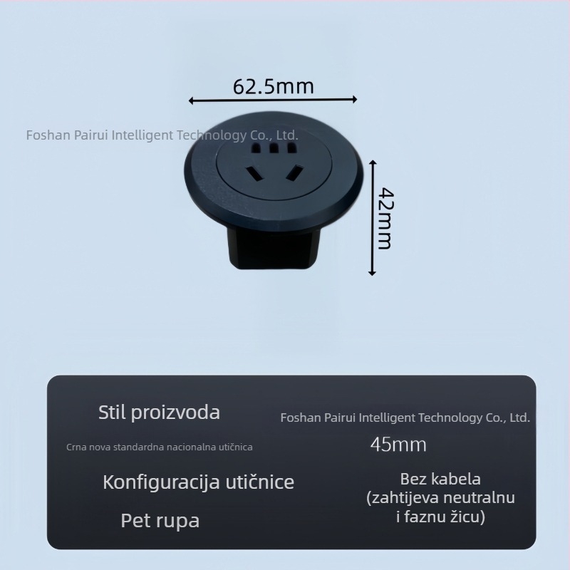Parika Ugrađena okrugla USB utičnica za stol