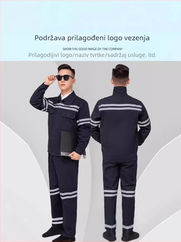 Set radne odjeće za podzemnu eksploataciju ugljena s reflektirajućim trakama, otporno na habanje i prljavštinu, ojačana radna odjeća za rudarenje.