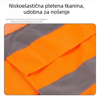 Reflektirajući sigurnosni prsluk za građevinske i cestovne radove sa zatvaračem