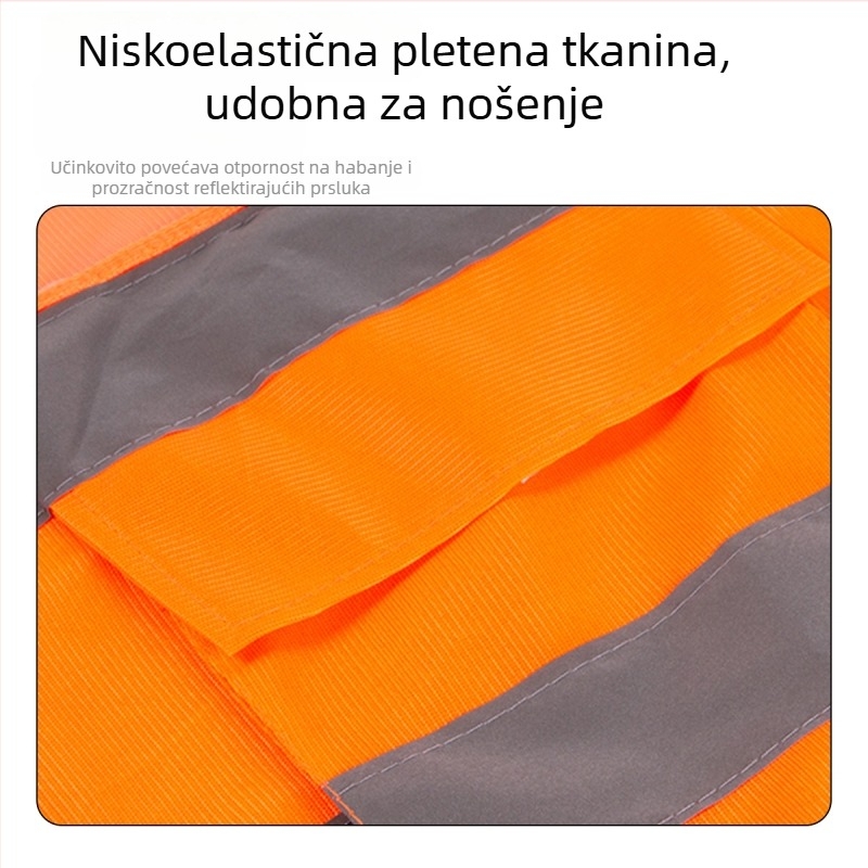 Reflektirajući sigurnosni prsluk za građevinske i cestovne radove sa zatvaračem