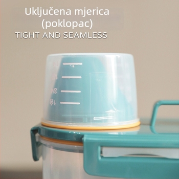 Kontejner za hranu za kućne ljubimce, prenosni, hermetički zatvoren, otporan na vlagu, s mjernom posudom, za pse i mačke, kapacitet 1.7L/3L