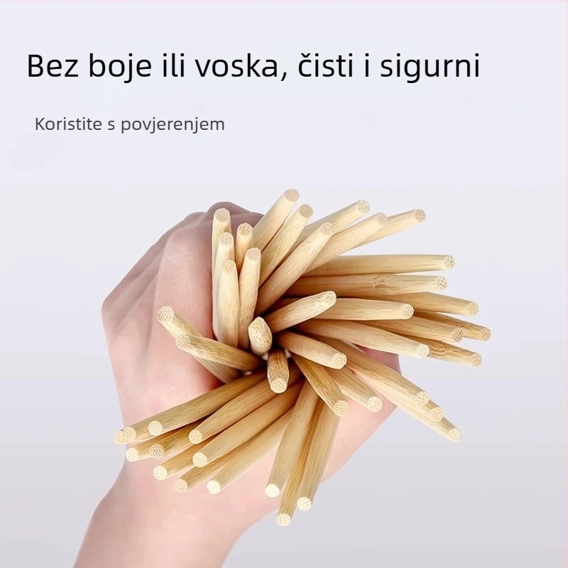 Jednokratni bambus štapići za jelo, okrugli, debeći, praktični i higijenski za dostavu, kućnu i poslovnu upotrebu