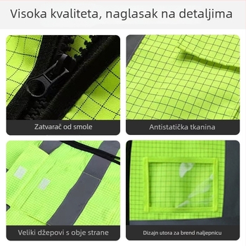 Antistatički reflektirajući prsluk za noćni promet, antistatička odjeća za naftne i petrohemijske postaje, izdržljiv reflektirajući prsluk za inženjerske radove