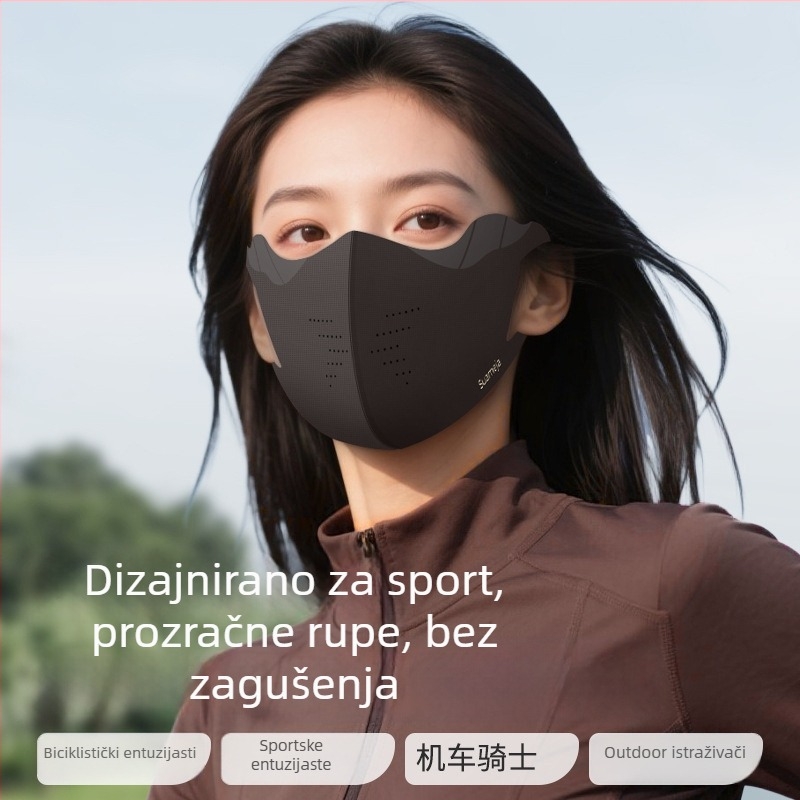 Proljetno-jesenska topla maska za vožnju biciklom, zaštita od prašine i sunca, prozračna maska za lice, unisex, prilagođena manjim licima