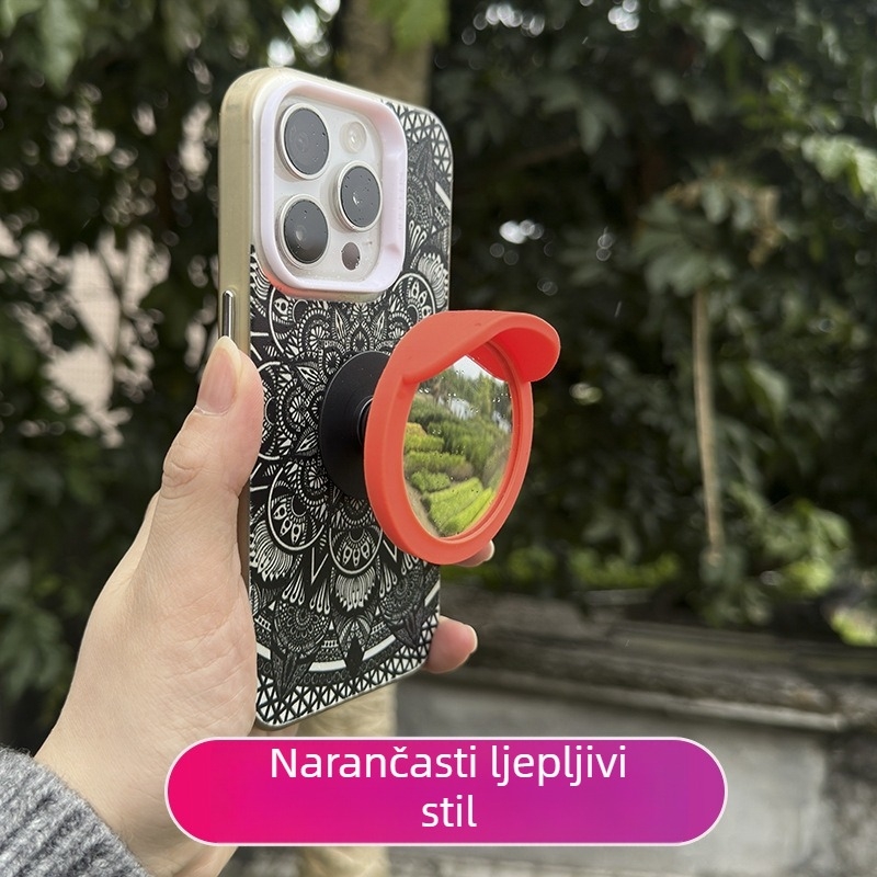 Magnetski držač za telefon s konveksnim zrcalom i izvučenim kutnim stalkom sa zračnim jastukom, kompatibilan s MagSafe.