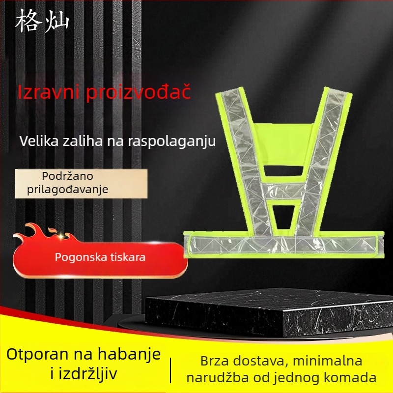 Reflektirajući sigurnosni prsluk s V-oblikom za ljeto: radovi na cesti, uređenje okoliša, promet, vožnja biciklom i aktivnosti na otvorenom