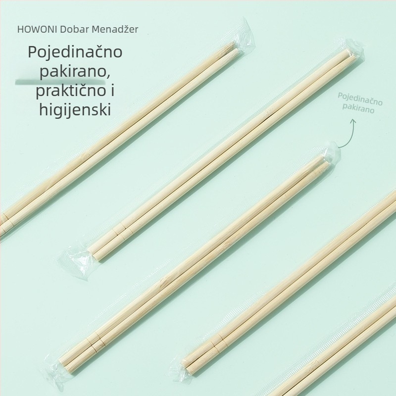Jednokratni štapići za jelo, individualno pakirani, higijenski pribor za dostavu