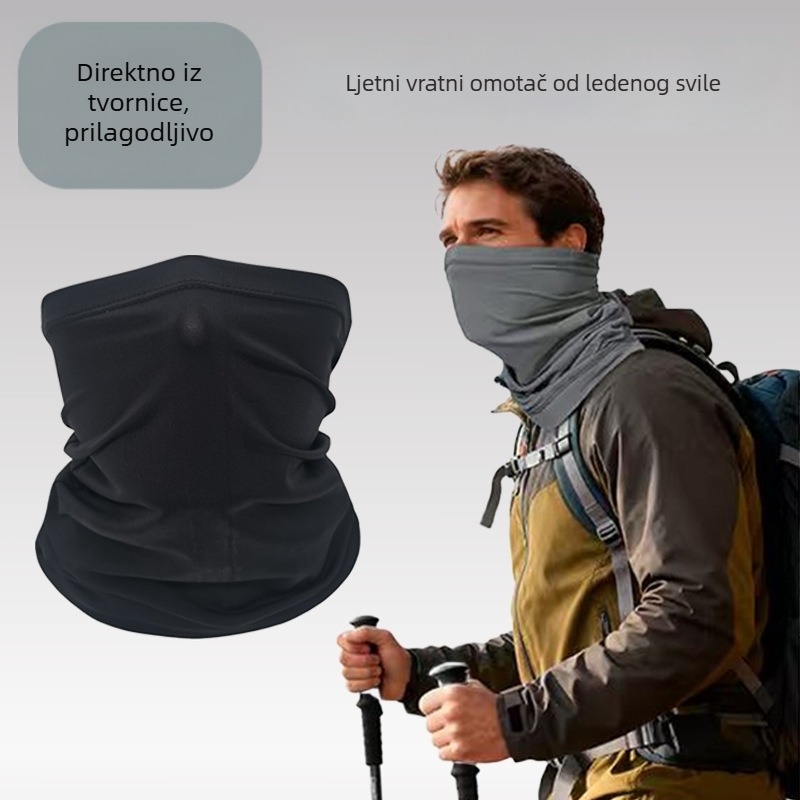 Unisex maska za sunce za vanjski ribolov – potpuno prekrivanje lica, zaštita vrata, ljetna Ice Silk tkanina, za biciklizam i motocikl