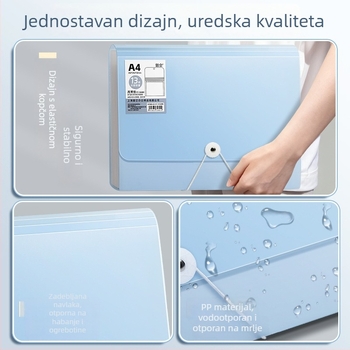 Prozirna A4 akordion mapa za ispite, 13 pretinaca, velik kapacitet