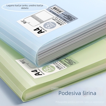 Prozirna A4 akordion mapa za ispite, 13 pretinaca, velik kapacitet