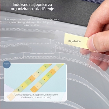 Platneni organizator za dokumente s više pretinaca, za učenike, prijenosna torba za testne papire i dokumente