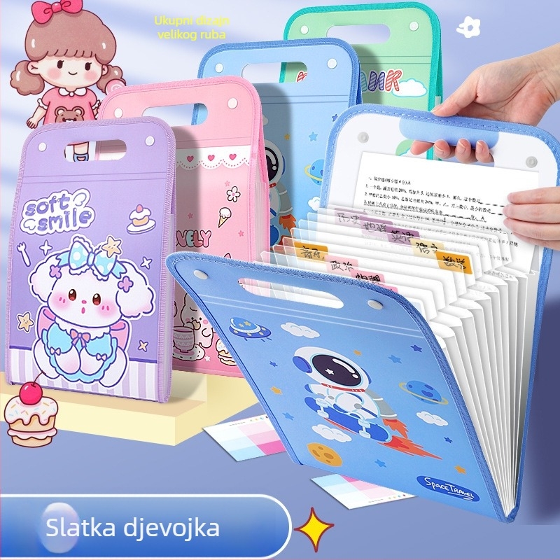A4 harmonika organizator velikog kapaciteta, 13 pretinaca, prenosni organizator dokumenata za učenike, po predmetima