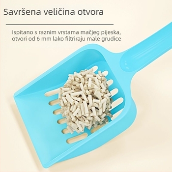 Kašika za mačji pijesak s dugom držačem, mala veličina, velik otvor, posebno pomagalo za tofu mačji pijesak