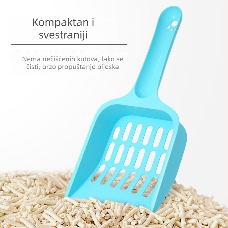 Kašika za mačji pijesak s dugom držačem, mala veličina, velik otvor, posebno pomagalo za tofu mačji pijesak