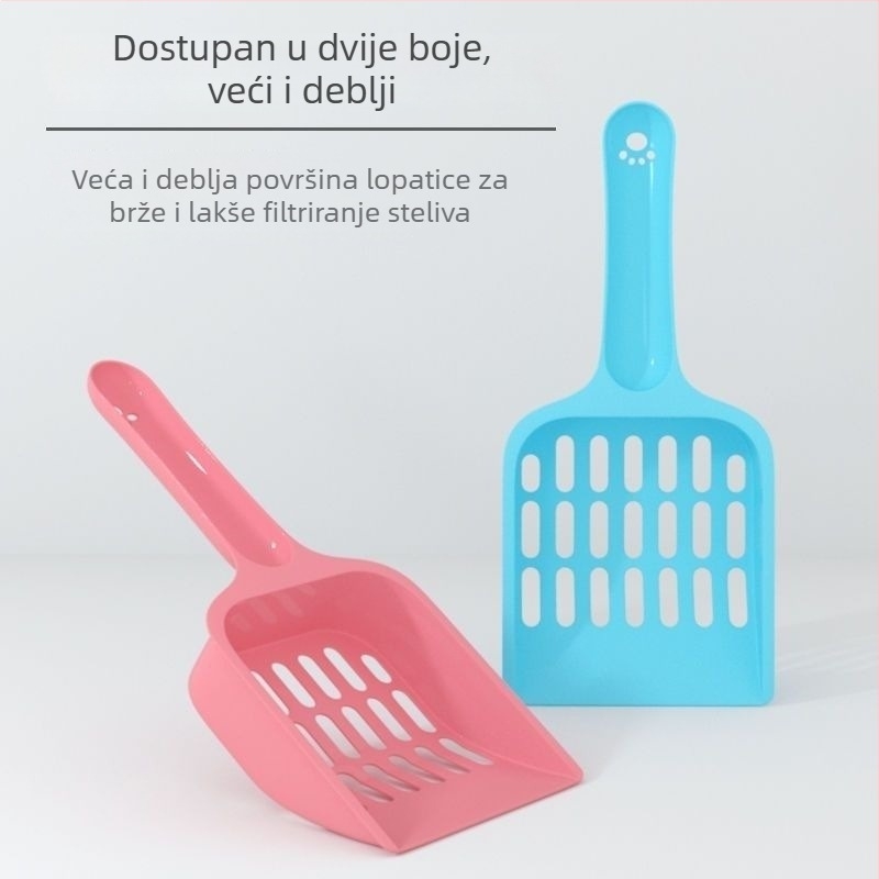 Kašika za mačji pijesak s dugom držačem, mala veličina, velik otvor, posebno pomagalo za tofu mačji pijesak